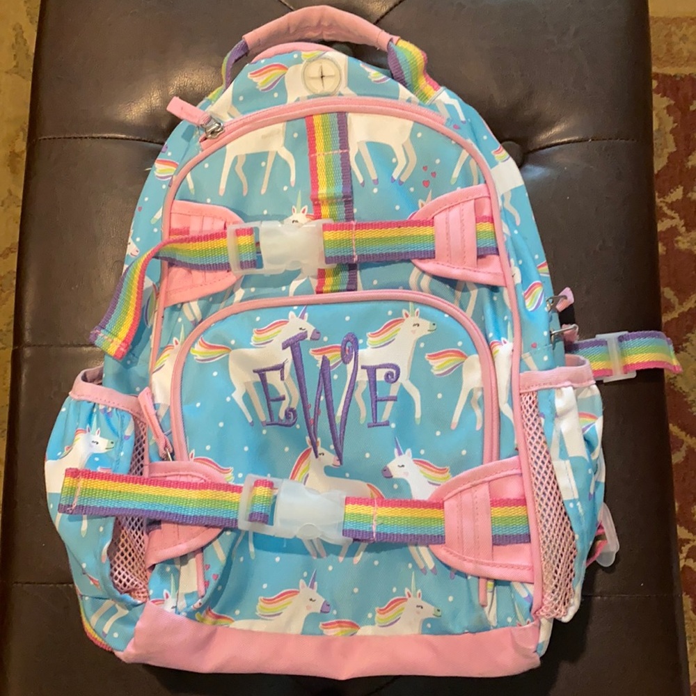 PotteryBarn Mackenzie Aqua Unicorn Parade Backpack